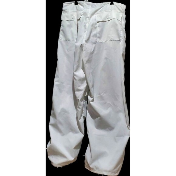 White Baggy Cargo Pants By Edikted, Wide Leg Draw String, M/L, NWT - Picture 7 of 9